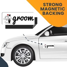 Magnet Me Up Groom Magnet Decal, 3x8 Inches Heavy Duty Automotive Magnet for Car Truck SUV