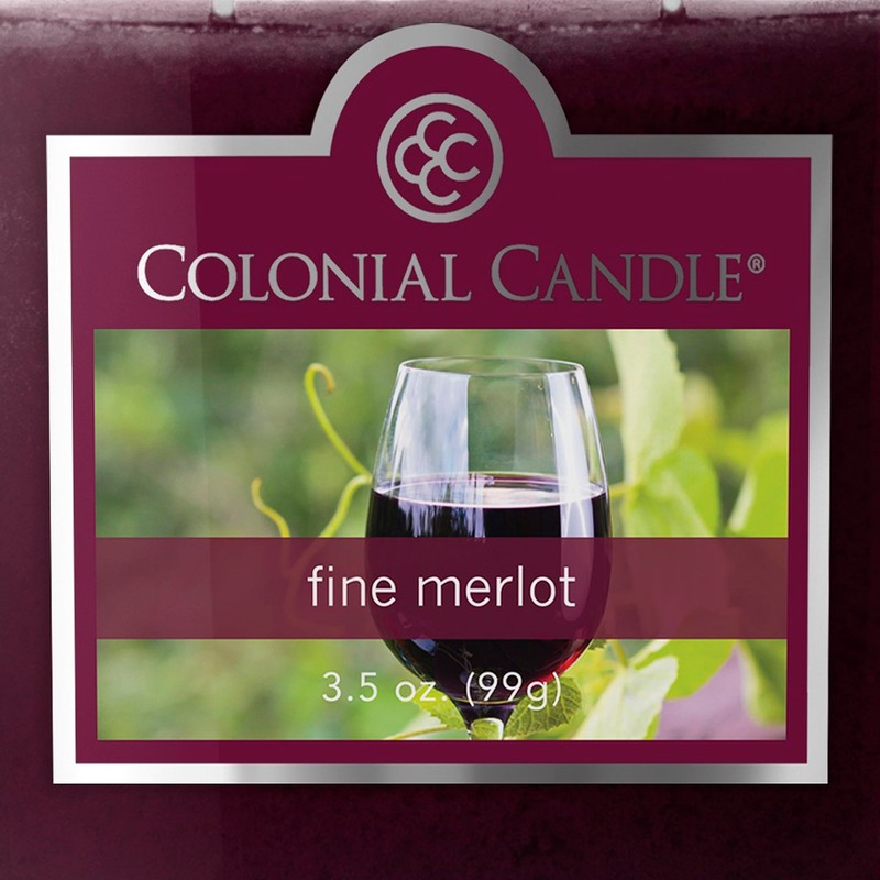 Colonial Candle Fine Merlot Scented Jar Candle, 2 Wick, 3.5