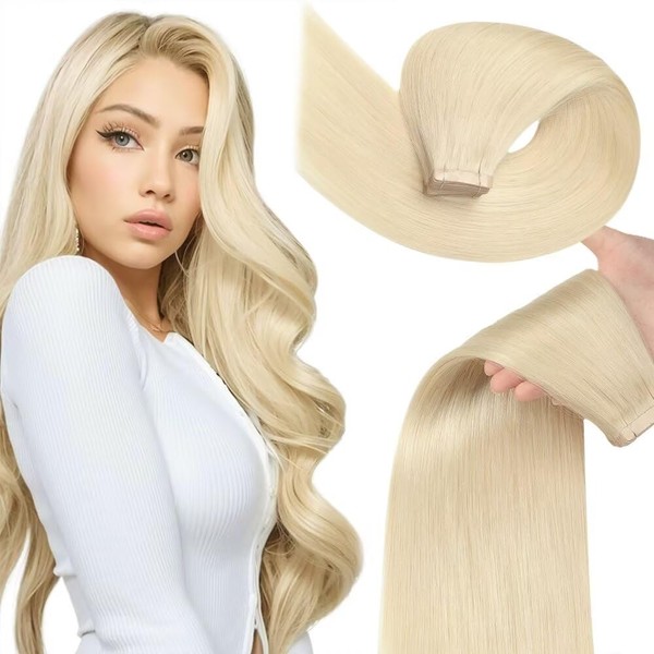 YDDM Tape-In Real Hair Extensions, 20 Pieces, 50 cm, 50