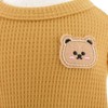 SMALLLEE_LUCKY_STORE Cute Bear Waffle Knit Tank Top Puppy T-shirt for