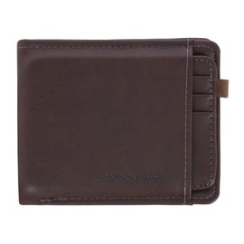 LONDON FOG Men's Leather Passcase Wallet with Removable Case, Brown