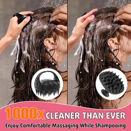 Cbiumpro Scalp Massager Shampoo Brush, Ultra Soft Silicone Scalp Brush, Scalp Scrubber for Dandruff Removal, Scalp Massager Hair Growth, Scalp Exfoliator 100% Fit for All Hair Types - Pack of 2