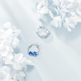 Orchid Earrings 925 Sterling Silver Hawaiian Orchid Flower Hoop Earrings Jewelry for Orchid Lovers Women, Sterling Silver, No Gemstone