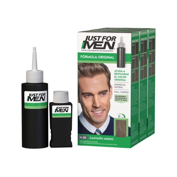 Shampoo con Tinte Just for Men Fórmula Original Larga Duración