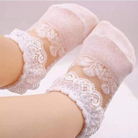 Baby Newborn Girls Summer Lace Ruffles Socks Frilly Mesh Princess Ankle Socks (6Colors, 5-8 Years)
