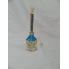 1 Egyptian Glass Perfume Bottle Gold Accent Hand Blue Clear
