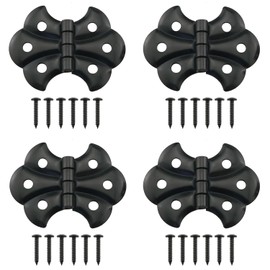 Butterfly Hinge ZZLZX 4PCS Antique Black Butterfly Hinges with 24PCS Screws for Cabinet Cupboard Door Box Furniture Hardware
