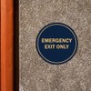 Signs ByLITA Circle Emergency Exit Only Sign (Dark Brown) -