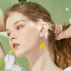 GAUEIOUR Flower Dangle Earrings, Floral Petal Drop Dangle Earrings,Fashionable Rubber