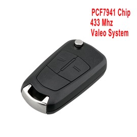 2 Button Folding Key Remote Control for Vauxhall/Opel Astra H 2004-2009 Zafira B 2005-2013 (433MHz PCF7941 Chip Valeo System) (Valeo System)