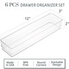 STORi SimpleSort 6-Piece Stackable Clear Drawer Organizer Set | 12"