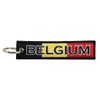 Belgium Flag Key Chain, 100% Embroidered