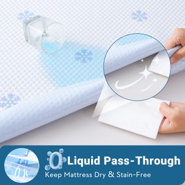 MUXHOMO Waterproof Queen Mattress Protector, Breathable & Noiseless Mattress Cover Queen Size Bed with 8"-21" Deep Pocket, Cooling 3D Air Fabric Bed Pad Cover Washable for Home, White