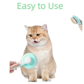 Cat Brush,Self-Cleaning Cat Brush for Indoor Cats,Pet Grooming Brush Massage Removes Loose Fur,Suitable for Long or Short Haired Cats