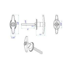 M LOCK 3 SETS 6" BlackT Handle Door Lock Replacement shed gate WHOLE SET 1800