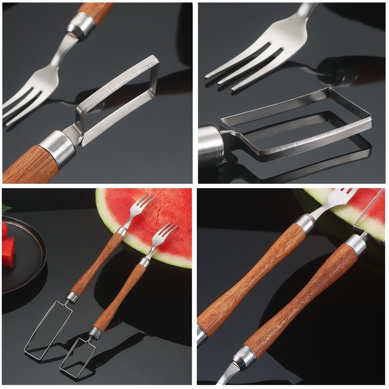 LSTKLY Watermelon Cutter Watermelon Fork Slicer Cutter,2-in-1 Watermelon Fruit Stainless