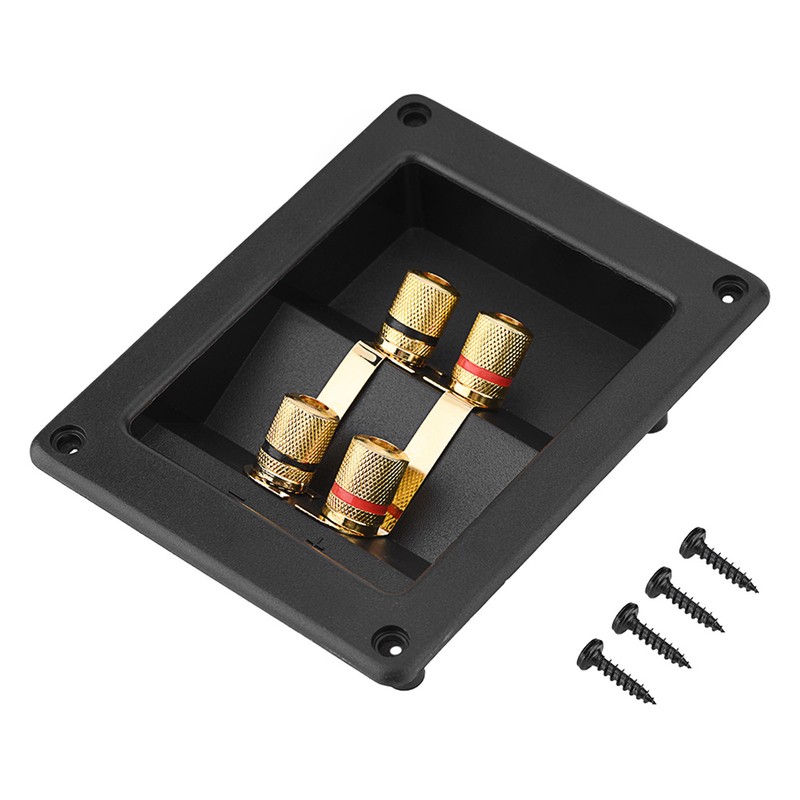 4 Copper Binding Post Terminal Cable Connector Speaker Terminal Box