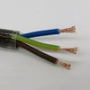 3 m Textile Cable Brown Plain Colours 3 x 0.75