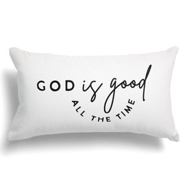 FISWAFY God is Good Christian Pillow Covers 20x12, Inspirational Bible Verse Pillow Covers for Couch Bed, Religious Christian Gifts for Women Girls, Bible Verse Decor, Christian Home Decor