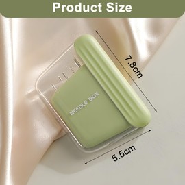 TUYOBG Portable Green Magnetic Needles Storage Case, Magnetic Pin Cushion Storage, Sewing Needles Storage Box for Travel and Knitting Accessories, Compact and Practical Needle Selection
