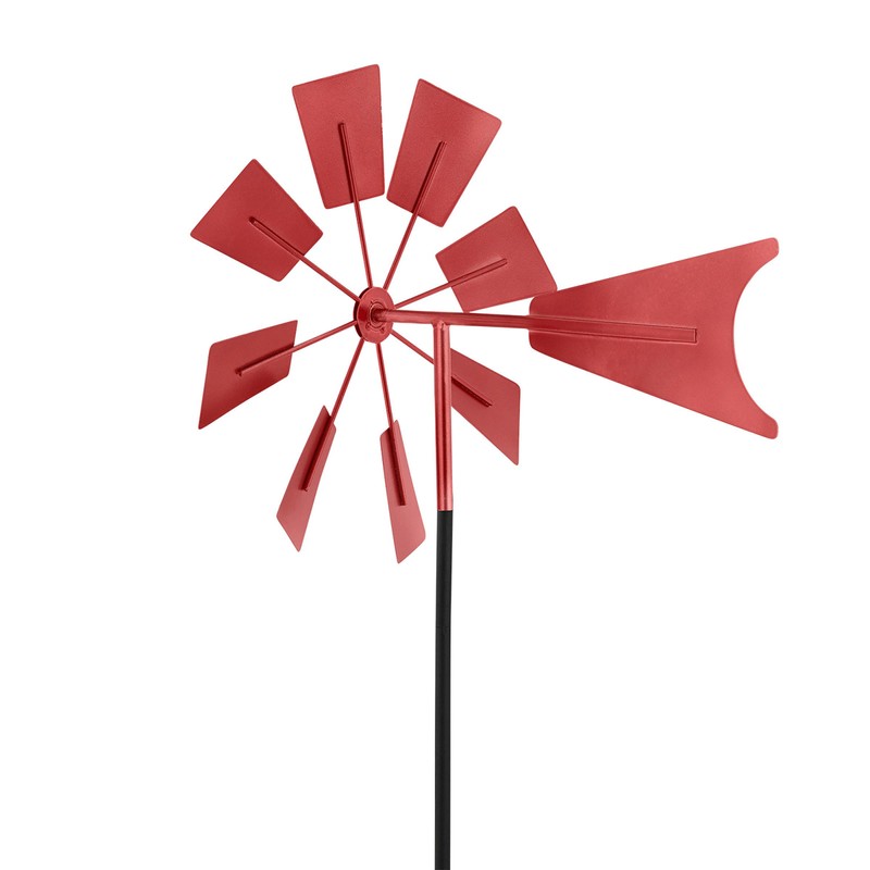 Alpine Corporation 52" Tall Outdoor Metal Windmill Spinner Stake Yard