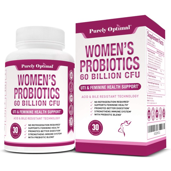 Premium Probiotics for Women - 60 Billion CFU, Dr. Formulated Prebiotics & Probiotics for Women, D-Mannose, ProCran - Digestive, Immune & Vaginal Health Supplement - Shelf Stable, 30 Caps