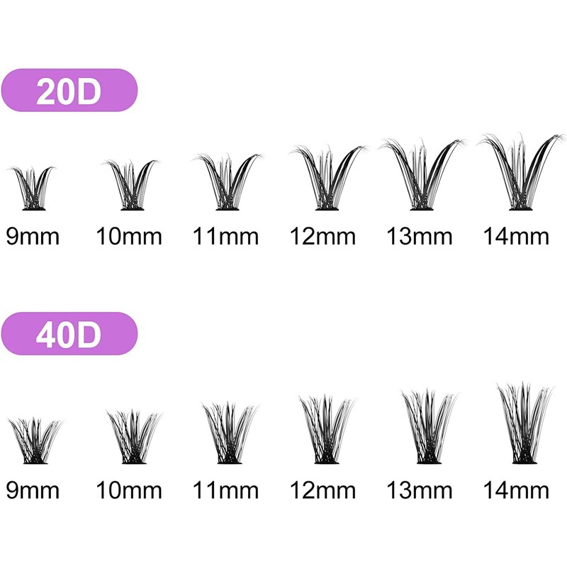 Cluster Eyelashes Extensions 40D 0.07 D Curl DIY Individual Eyelash