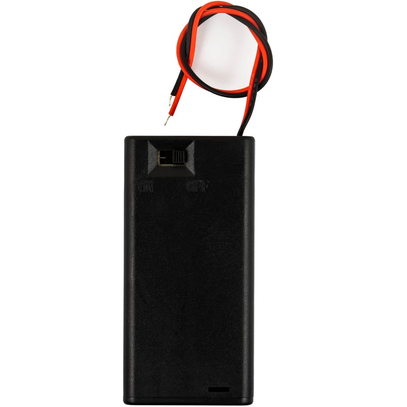 whiteeeen 2pcs 2 AA Battery Box Case with Switch Cover