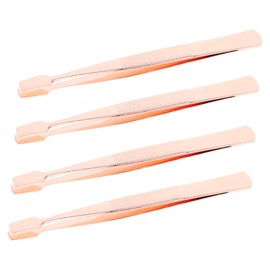Gatuida 4 pcs Lash Extension Tweezers Ergonomic Stainless Steel Lash Applicator for Easy False Eyelash Application Durable Comfortable Handle Rose Gold