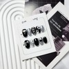 Melting Black Silver Nail Tips - Coffin Egg / 멜팅블랙실버