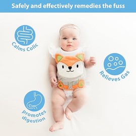 Alivio de cólicos, gases y malestar estomacal para bebés, envoltura térmica para bebés - Abrazador de vientre, cinturón de vientre para bebés, almohad