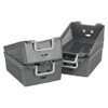 Jandson Plastic Stacking Baskets with Handle, Grey Storage Basket, 4
