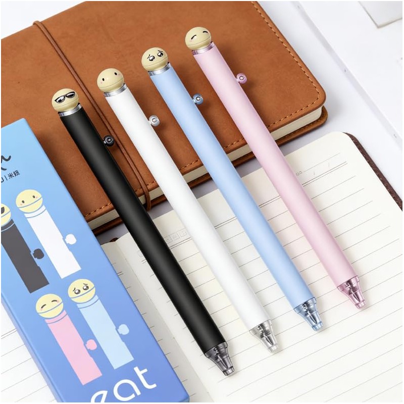 Mangpung Cute Emoji Retractable Gel Pens with Moving Mouth,0.5mm Fine