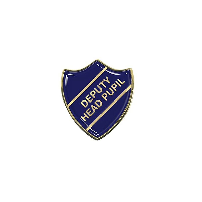 Deputy Head Pupil Gel Domed Blue School Shield Badge