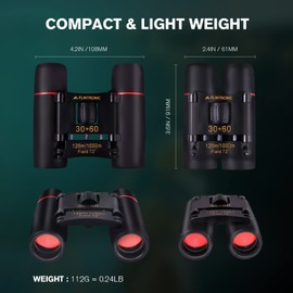 Flintronic 30 x 60 HD Telescope Mini Binoculars Waterproof Portable, Foldable Compact Pocket Size Small and Lightweight for Adults Kids Hunting, Sightseeing, Bird Watching, Hiking, Camping