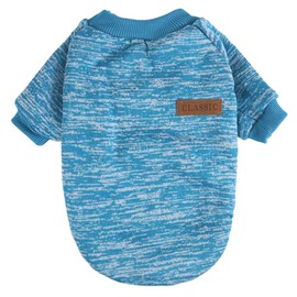 Pet Dog Classic Sweater Knitwear Winter Dog Clothes Soft Thickening Warm Pup Dogs Shirt for Medium and Small Dogs(Light Blue/X-Small)