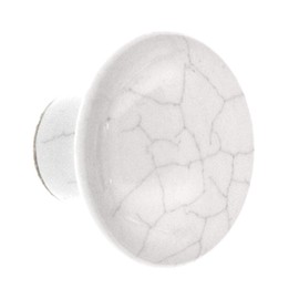 Kraftmaid 1 1/4" White Vintage Style Antique Crackle Ceramic Cabinet Knob 510-9429001
