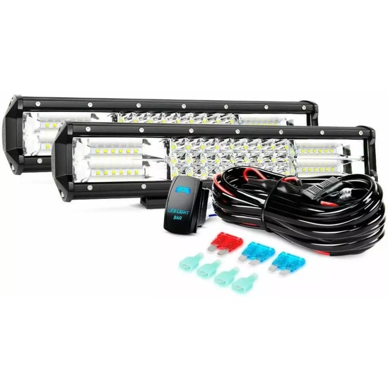 Nilight 2PCS 15" LED Light Bar Combo Driving Lamp Wiring