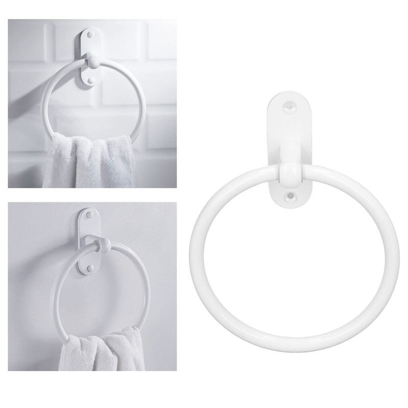 Towel Rings, White Aluminum Alloy for Home Hotel Bathroom Towel