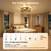 ropelux Caged Ceiling Fan with Lights, Rustic Farmhouse Low Profile