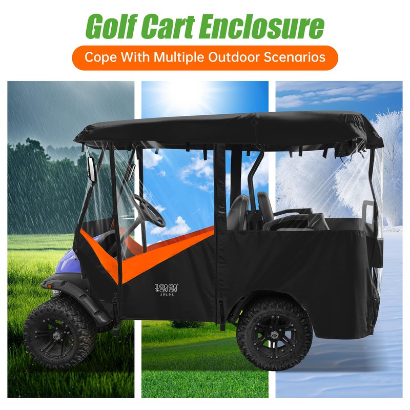 10L0L Universal Golf Cart Enclosure – Fits Yamaha, EZGO &