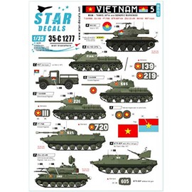 Star Decal 1/35 Vietnam War Vietnam 5 NVA Tank Armored Car Plastic Model Dale SD35-C1277