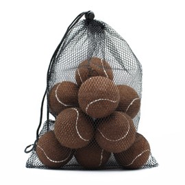 Magicorange Tennis Balls, 12 Pack Advanced Training Tennis Balls Practice Balls, Pet Dog Playing Balls, Come with Mesh Bag for Easy Transport, Good for Beginner Training Ball (Brown)