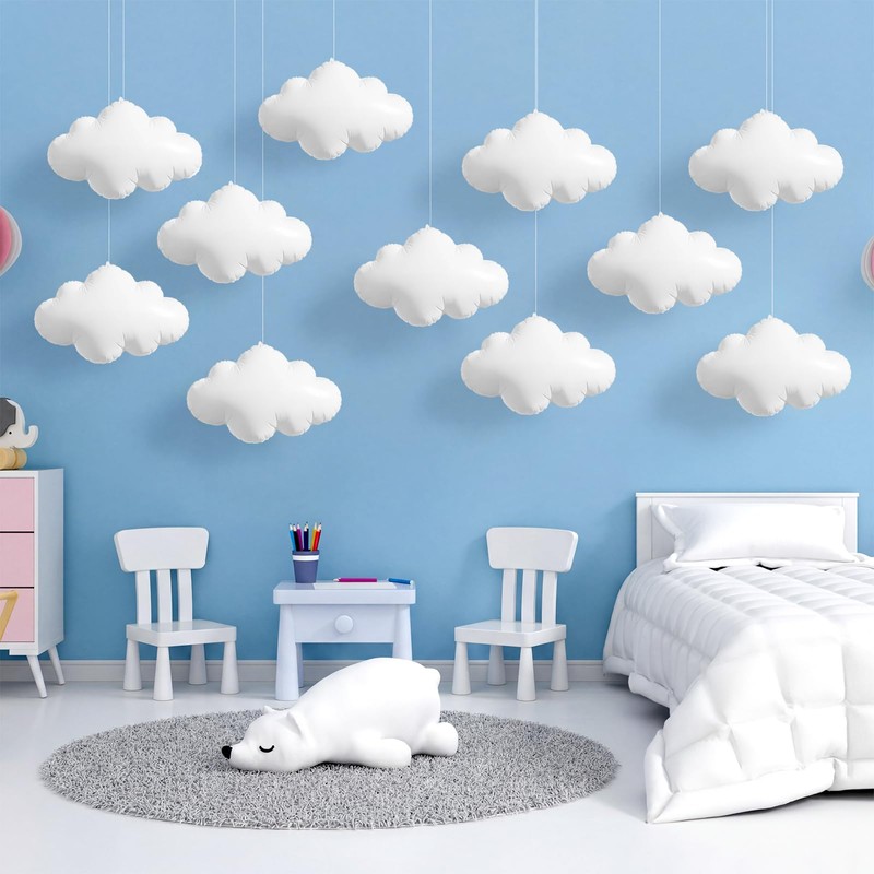 12 Pcs 3D Cloud Balloons Cloud Hanging Decor for Classroom