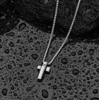 RepaTime Men Silver Cross Necklace, Stainless Steel Christian Cross Pendant