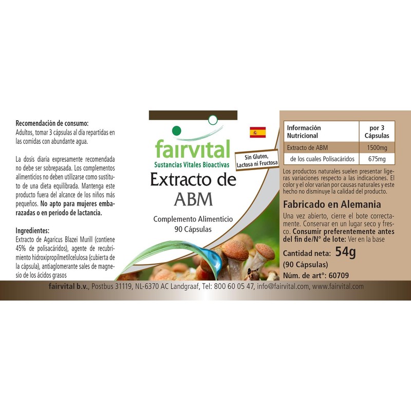 Fairvital Agaricus Extract 500 mg - 90 Capsules - ABM