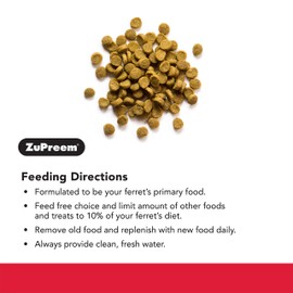 ZuPreem Premium Daily Grain Free Ferret Diet Food, 4 lb - Nutrient Dense, Highly Digestible, High Protein Levels