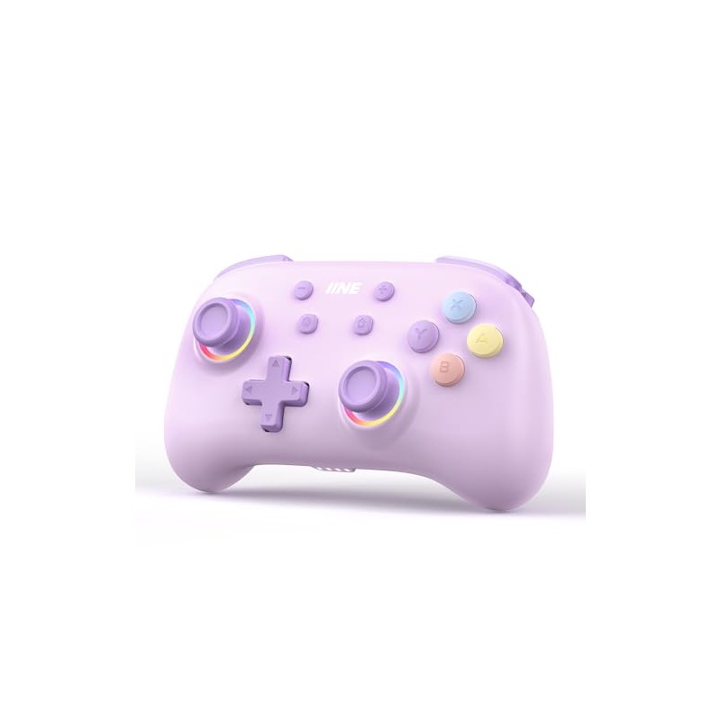 IINE Wireless Gamepad with RGB Lights, Mini Pro Controller for