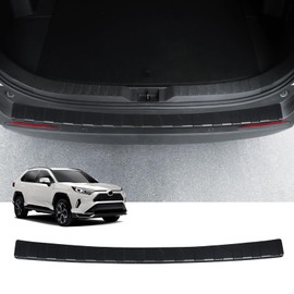 Bercicci Exterior Rear Bumper Protector for Toyota RAV4 2024 2023 2022 2021 2020 2019 Accessories ABS Material Rear Bumper Guard Trunk Sill Protector (Black)