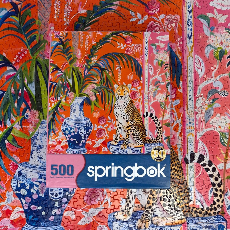 Springbok Cheetah and Ginger Jar 500 Piece Jigsaw Puzzle for